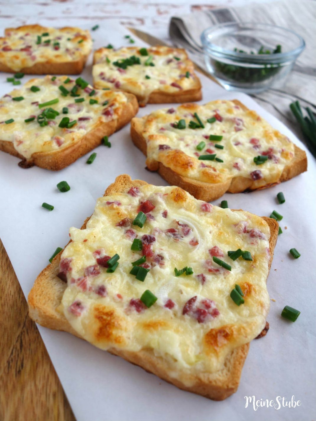 Flammkuchen toast mit speck und zwiebeln – Einfache Kochrezepte